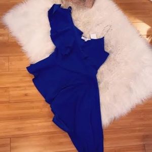 Charlotte Russe Long Ruffle Blouse Blue Size S